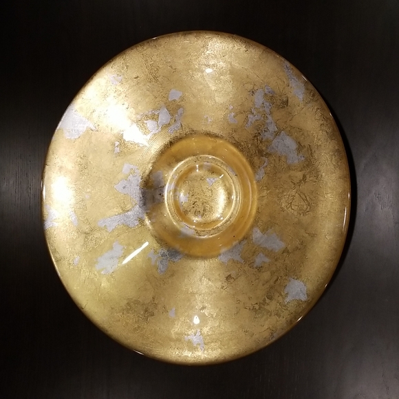 Oversized Handmade Artisan Gold Decorative Bowl - Picture 3 of 10